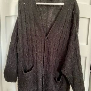 Solid black Lularoe Lucille Button Cardigan